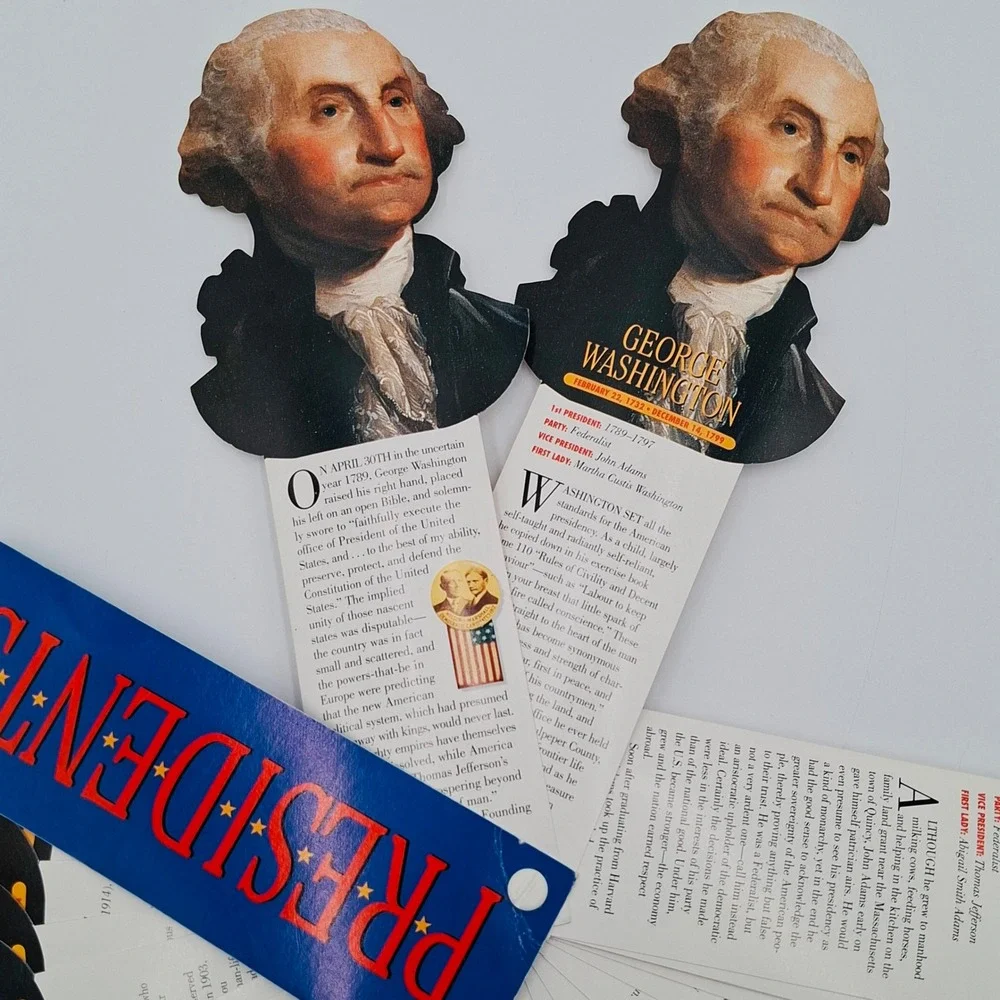 1998 Fandex Family Field Guides Presidents Washington to Clinton Complete Deck